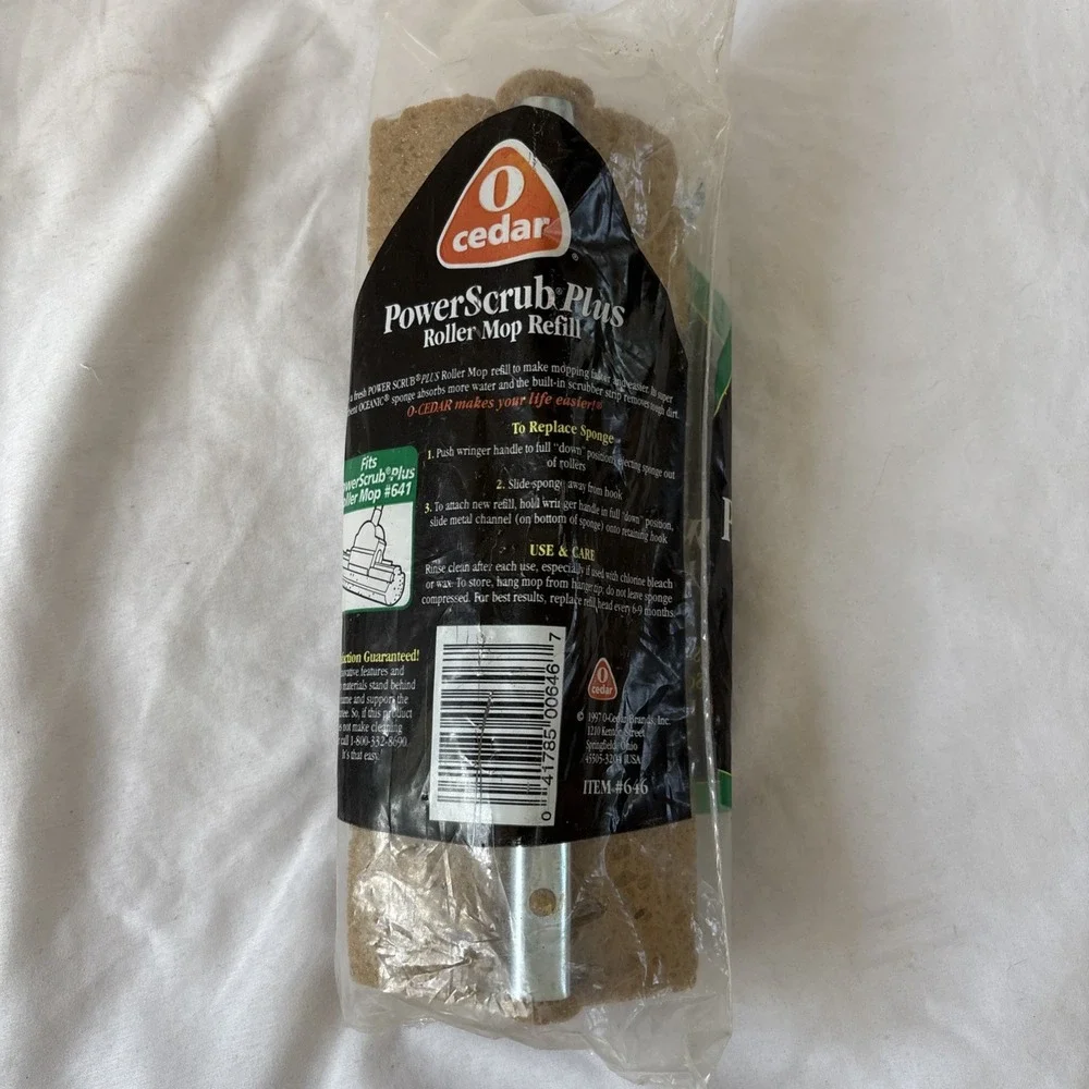 O Cedar PowerScrub Plus Roller‎ Mop Refill 1997 Item #646 New